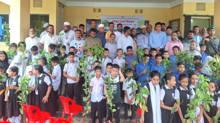 বিশ্বনাথের দশপাইকা মাদ্রাসায় গাছের চারা বিতরণ