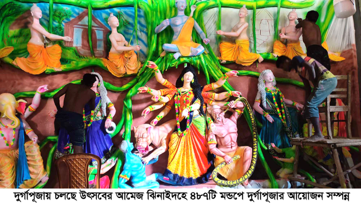 ঝিনাইদহে ৪৮৭টি মন্ডপে দুর্গাপূজার আয়োজন সম্পন্ন