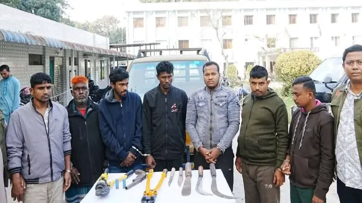 কুমিল্লায় আন্ত:জেলা ডাকাত চক্রের সর্দার সাদ্দামসহ ৭ জন গ্রেফতার