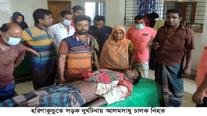 হরিণাকুন্ডুতে সড়ক দুর্ঘটনায় আলমসাধু চালক নিহত