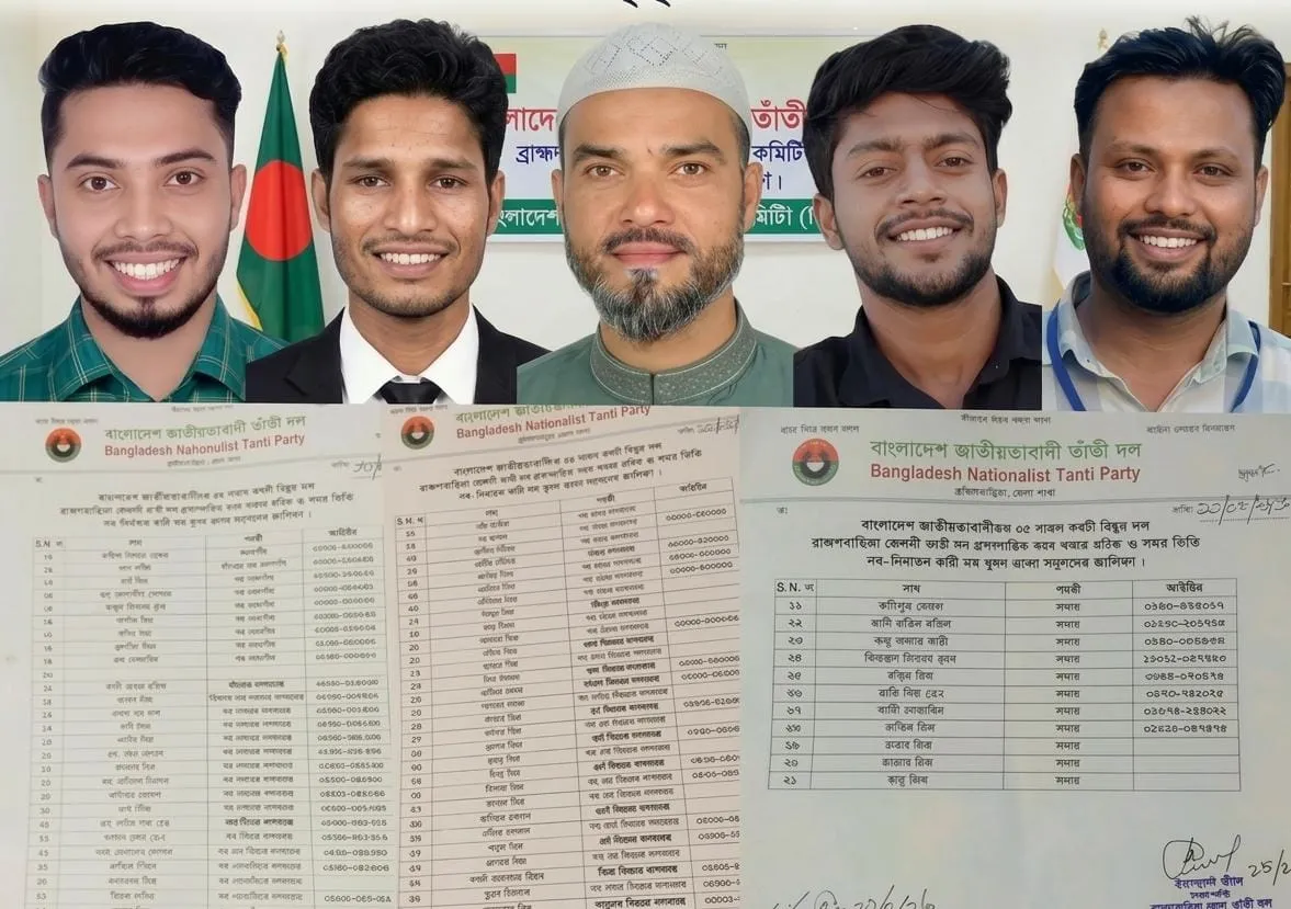 ব্রাহ্মণবাড়িয়া সদর উপজেলা তাঁতী দলের ৭১ সদস্যের পূর্ণাঙ্গ কমিটি গঠন