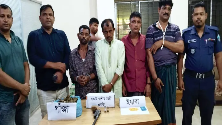 কোম্পানীগঞ্জে আগ্নেয়াস্ত্র-ইয়াবাসহ আটক ৬