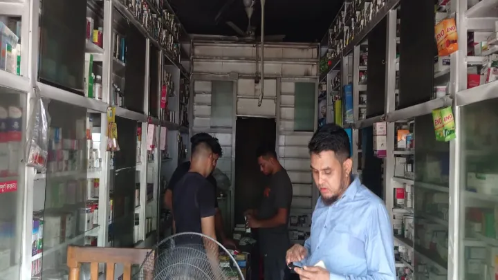 বিশ্বনাথে ফার্মেসিতে আগুনে ১০ লক্ষ টাকার ক্ষতি